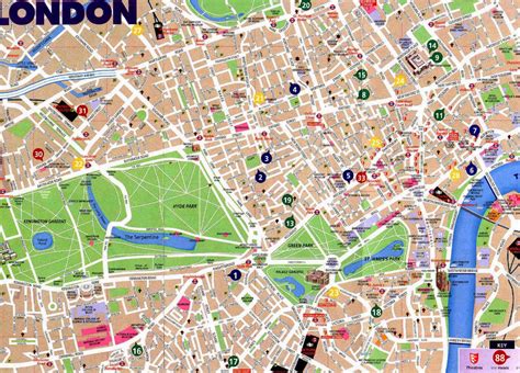 Tourist Map Of London Printable